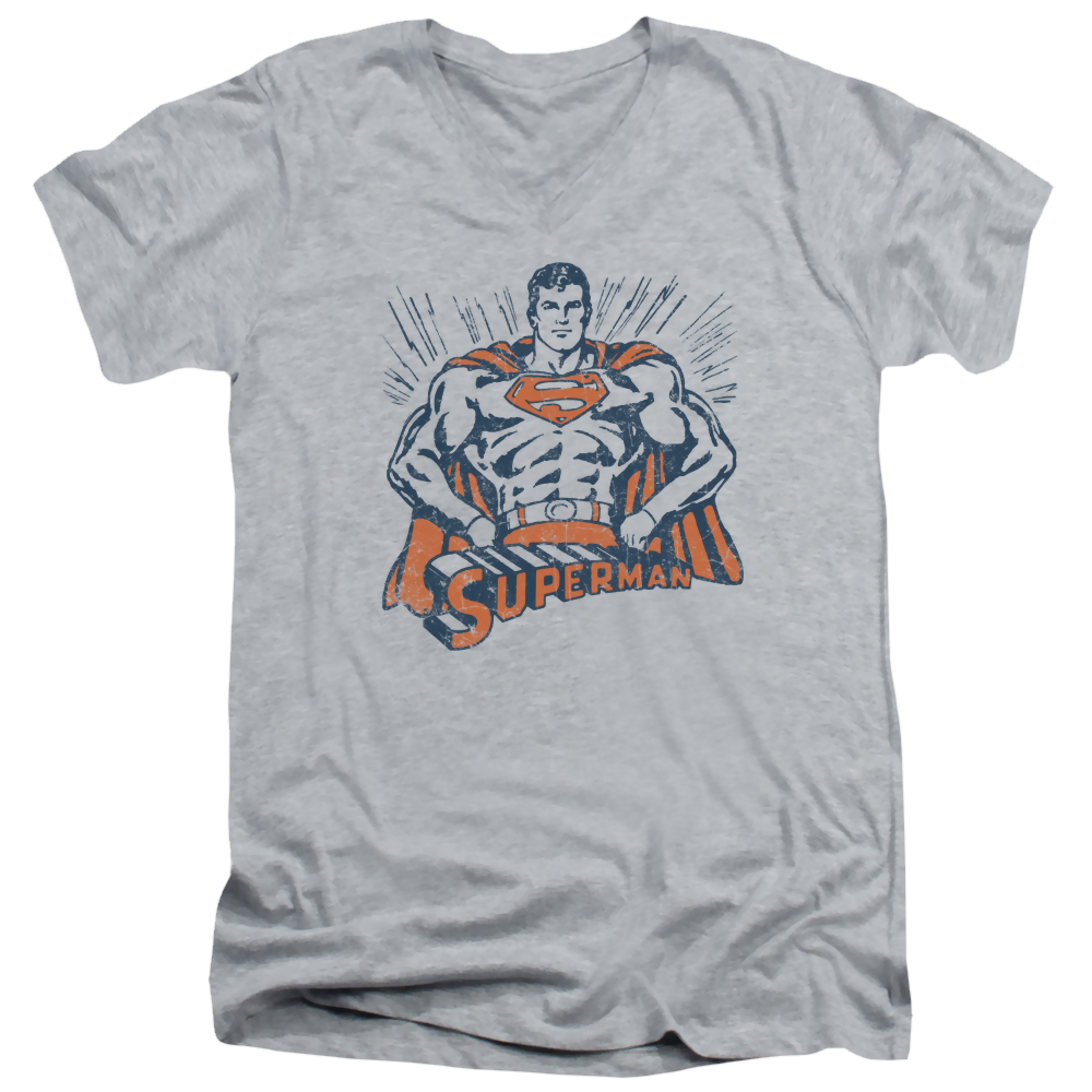 Superman Vintage Stance - Men's V-Neck T-Shirt Men's V-Neck T-Shirt Superman   