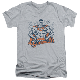 Superman Vintage Stance - Men's V-Neck T-Shirt Men's V-Neck T-Shirt Superman   