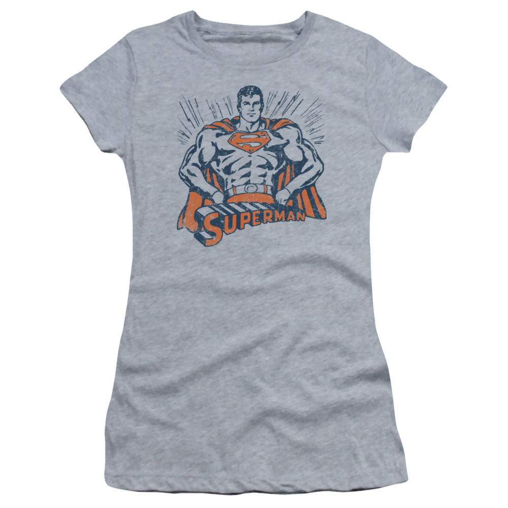 Superman Vintage Stance - Juniors T-Shirt Juniors T-Shirt Superman   
