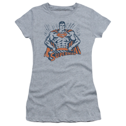 Superman Vintage Stance - Juniors T-Shirt Juniors T-Shirt Superman   