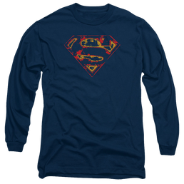 Superman Super Distressed - Men's Long Sleeve T-Shirt Men's Long Sleeve T-Shirt Superman   