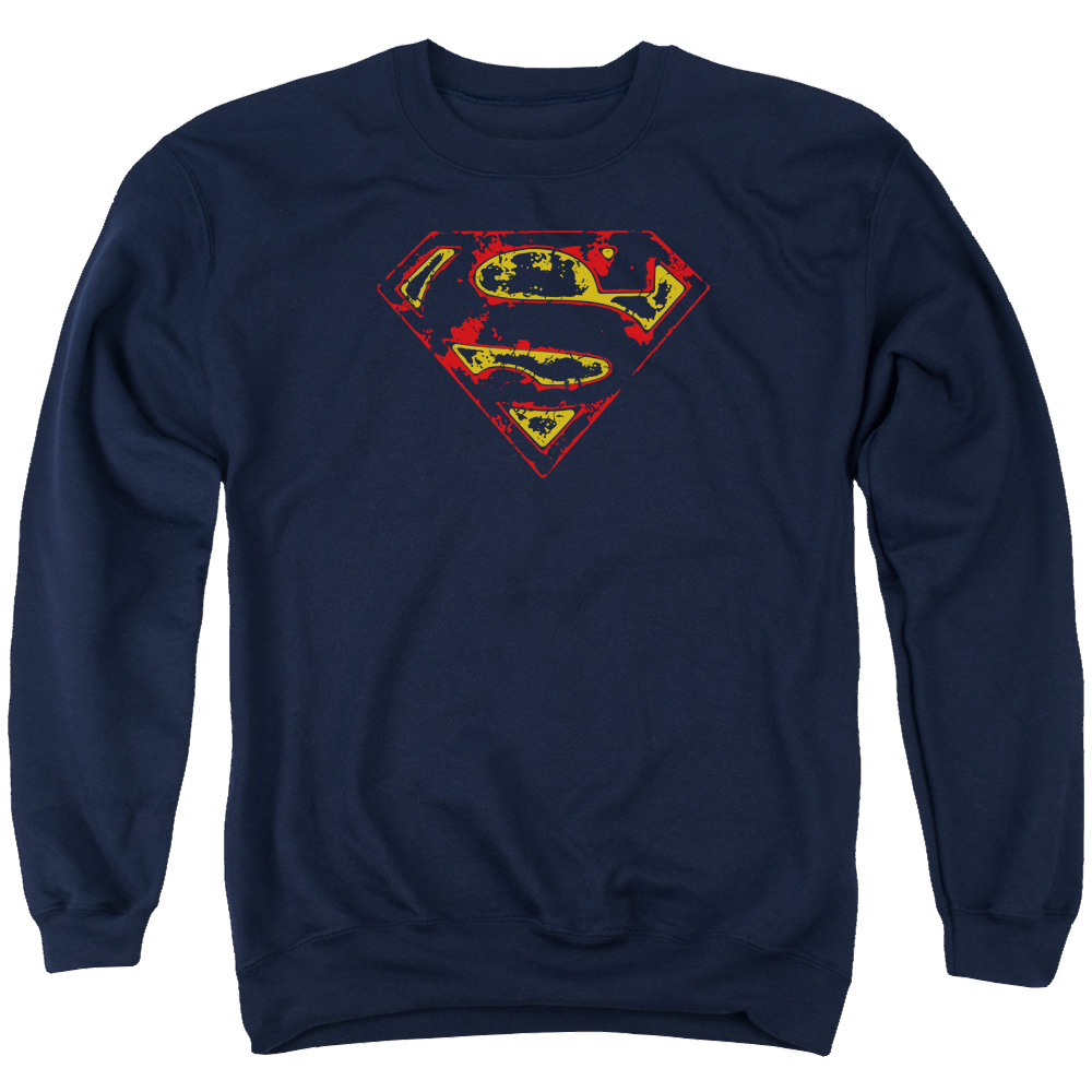 Superman Super Distressed - Men's Crewneck Sweatshirt Men's Crewneck Sweatshirt Superman   