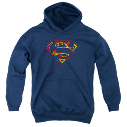 Superman Super Distressed - Youth Hoodie Youth Hoodie (Ages 8-12) Superman   