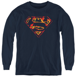 Superman Super Distressed - Youth Long Sleeve T-Shirt Youth Long Sleeve T-Shirt Superman   