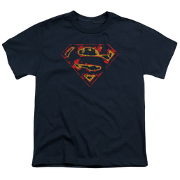 Superman Super Distressed - Youth T-Shirt Youth T-Shirt (Ages 8-12) Superman   