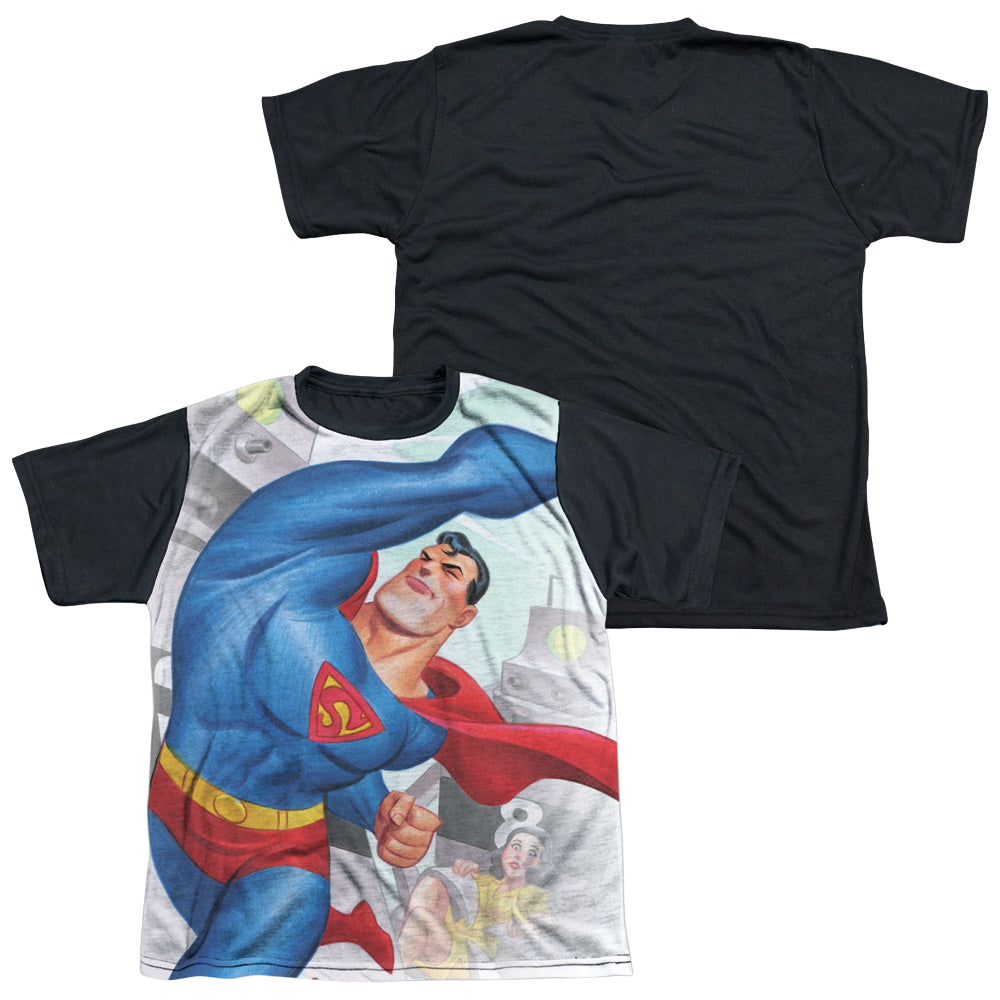 Superman Classic Robots - Youth Black Back T-Shirt Youth Black Back T-Shirt (Ages 8-12) Superman   