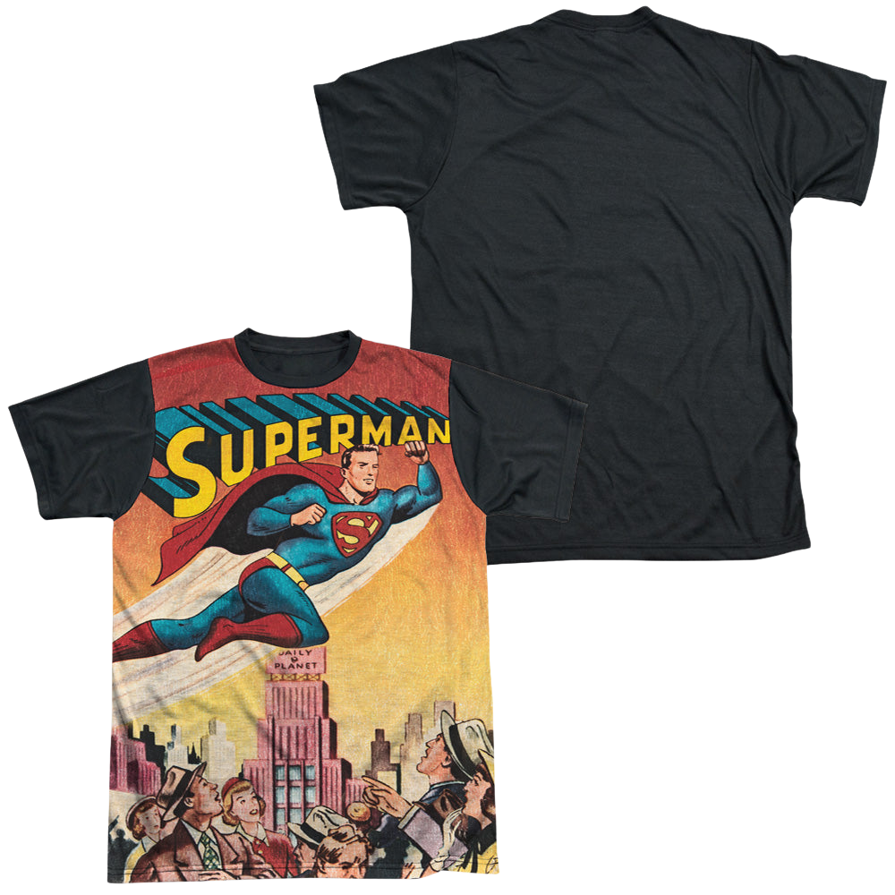 Superman City Flying - Men's Black Back T-Shirt Men's Black Back T-Shirt Superman   