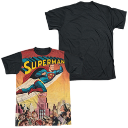 Superman City Flying - Men's Black Back T-Shirt Men's Black Back T-Shirt Superman   