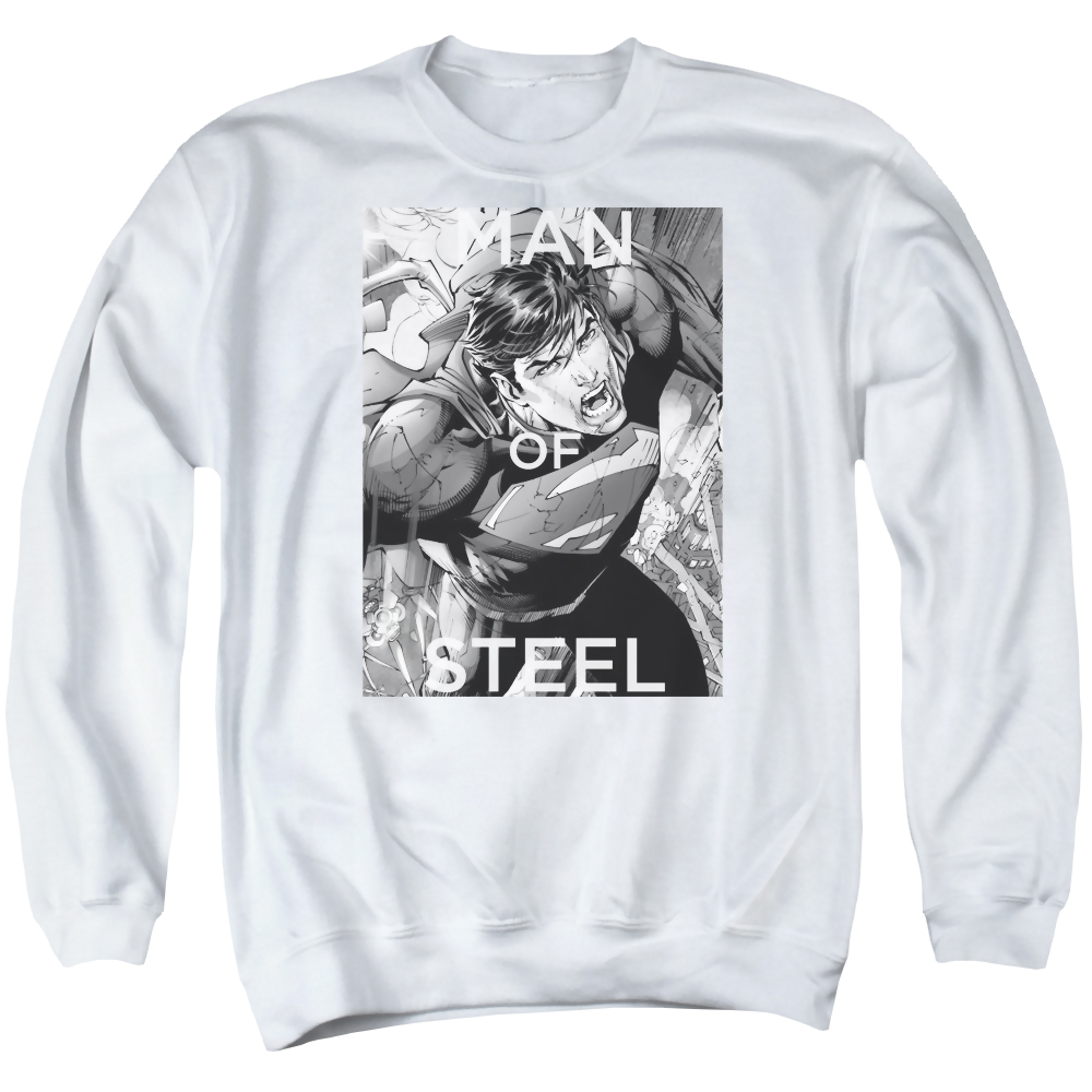 Superman Flight Of Steel - Men's Crewneck Sweatshirt Men's Crewneck Sweatshirt Superman   