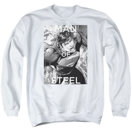 Superman Flight Of Steel - Men's Crewneck Sweatshirt Men's Crewneck Sweatshirt Superman   