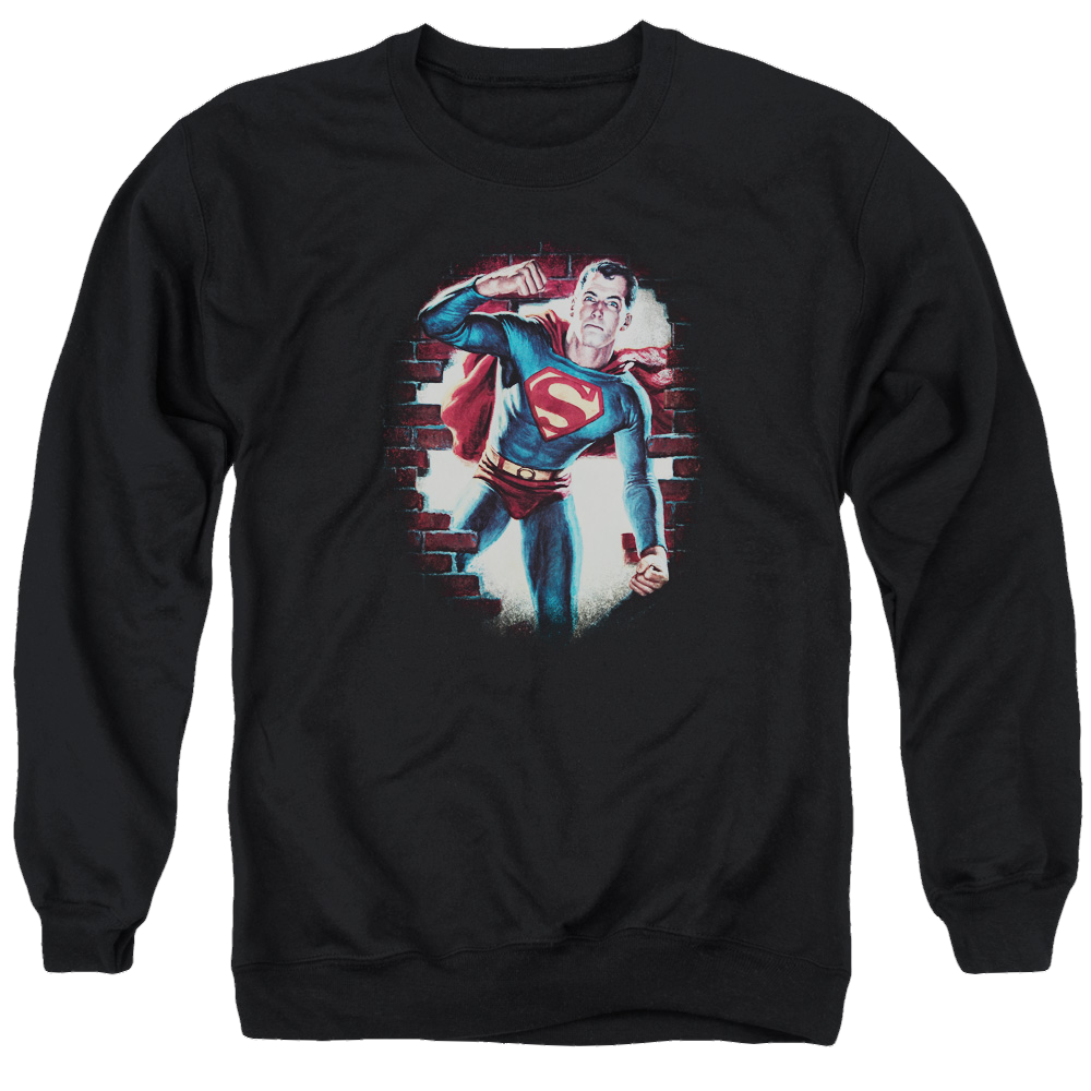 Superman Vintage Steel - Men's Crewneck Sweatshirt Men's Crewneck Sweatshirt Superman   