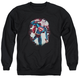 Superman Vintage Steel - Men's Crewneck Sweatshirt Men's Crewneck Sweatshirt Superman   