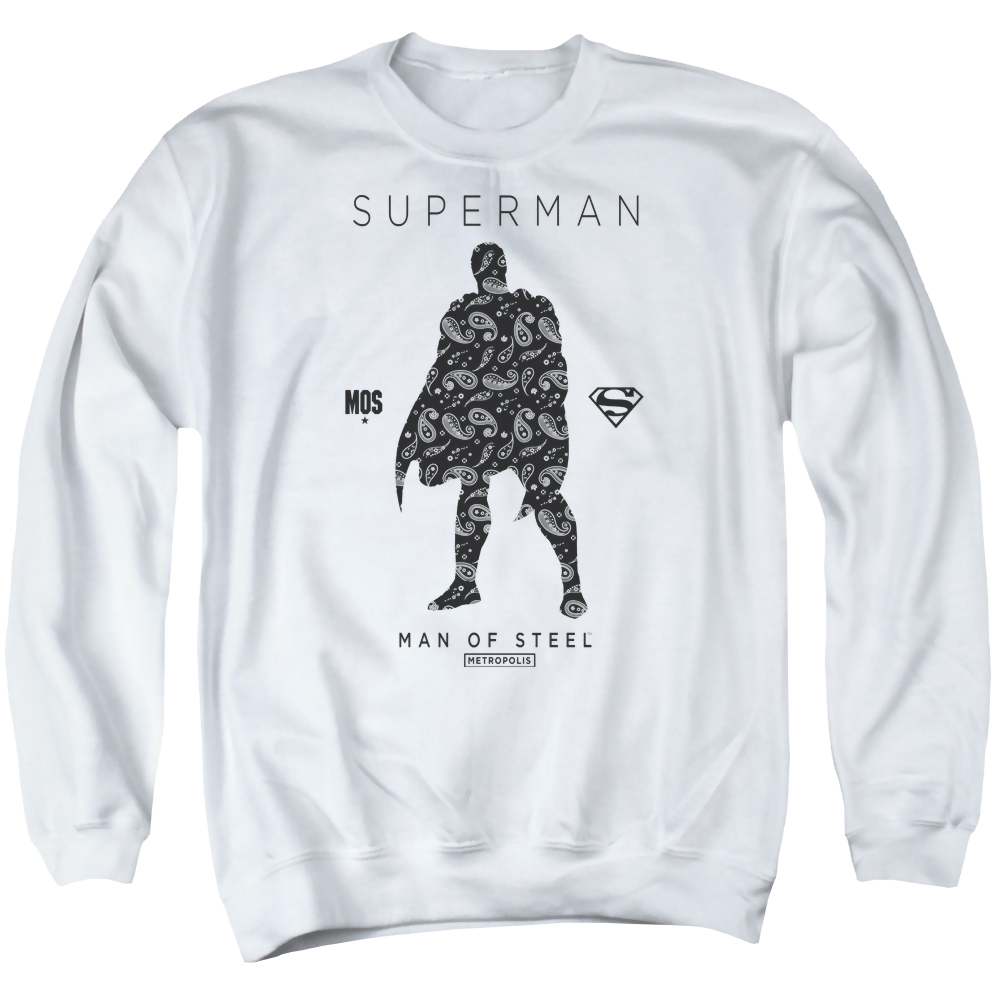 Superman Paisley Sihouette - Men's Crewneck Sweatshirt Men's Crewneck Sweatshirt Superman   