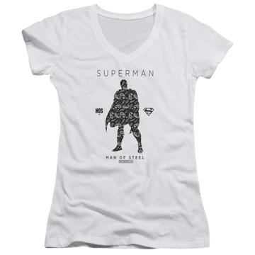 Superman Paisley Sihouette - Juniors V-Neck T-Shirt Juniors V-Neck T-Shirt Superman   