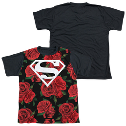 Superman Super Floral - Youth Black Back T-Shirt Youth Black Back T-Shirt (Ages 8-12) Superman   