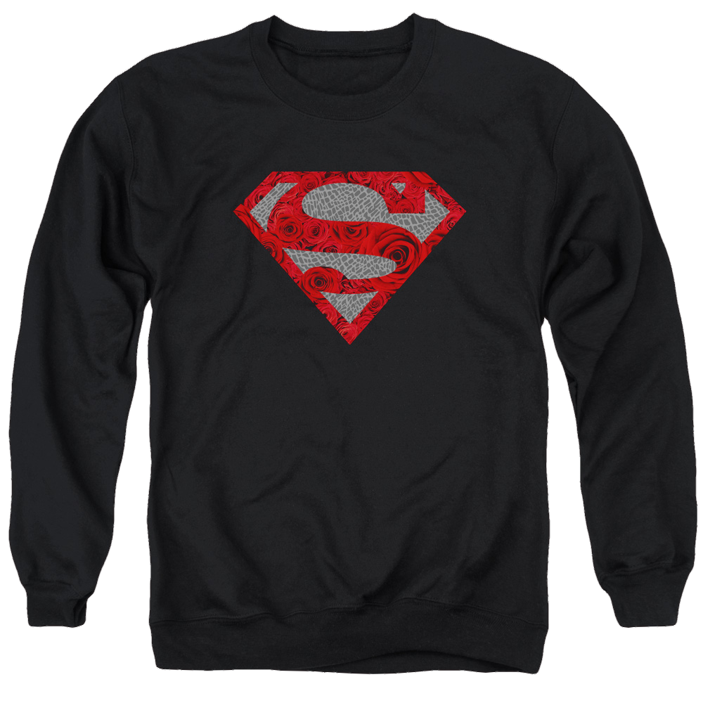 Superman Elephant Rose Shield - Men's Crewneck Sweatshirt Men's Crewneck Sweatshirt Superman   