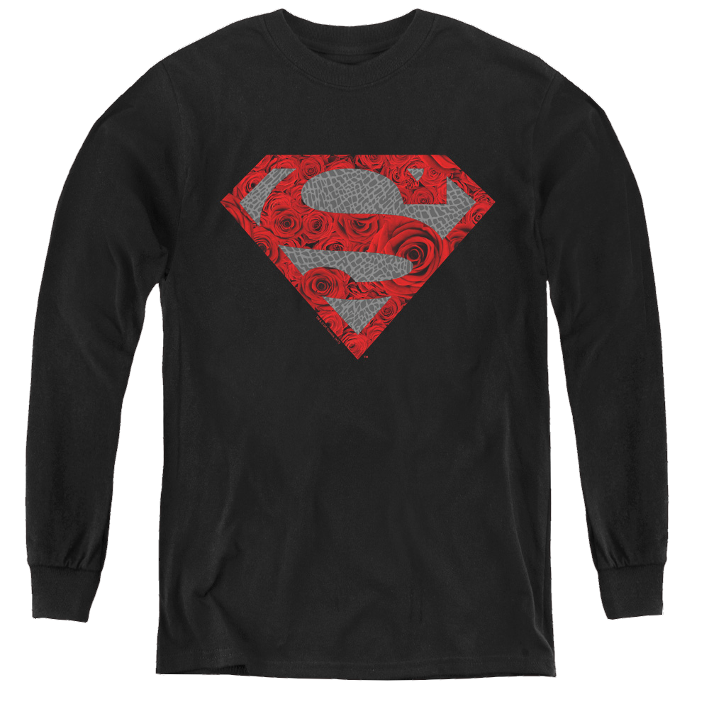 Superman Elephant Rose Shield - Youth Long Sleeve T-Shirt Youth Long Sleeve T-Shirt Superman   