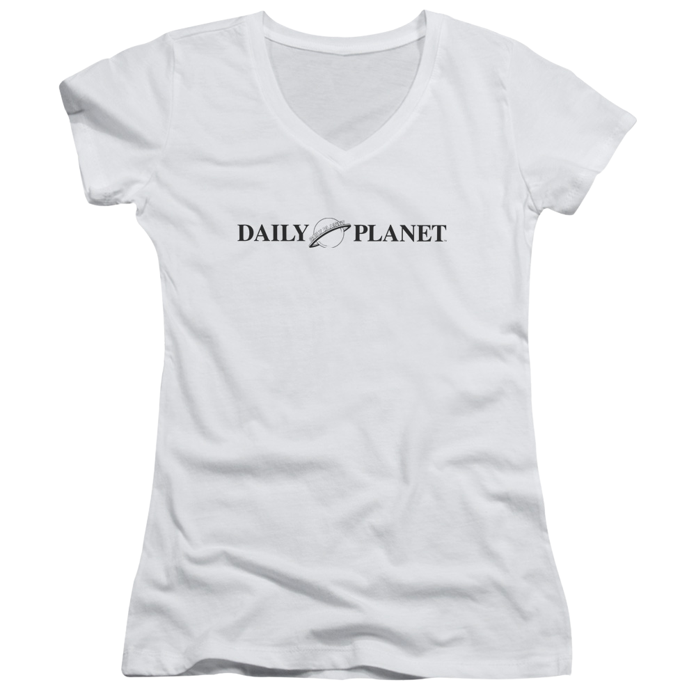 Superman Daily Planet Logo - Juniors V-Neck T-Shirt Juniors V-Neck T-Shirt Superman   