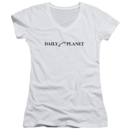 Superman Daily Planet Logo - Juniors V-Neck T-Shirt Juniors V-Neck T-Shirt Superman   