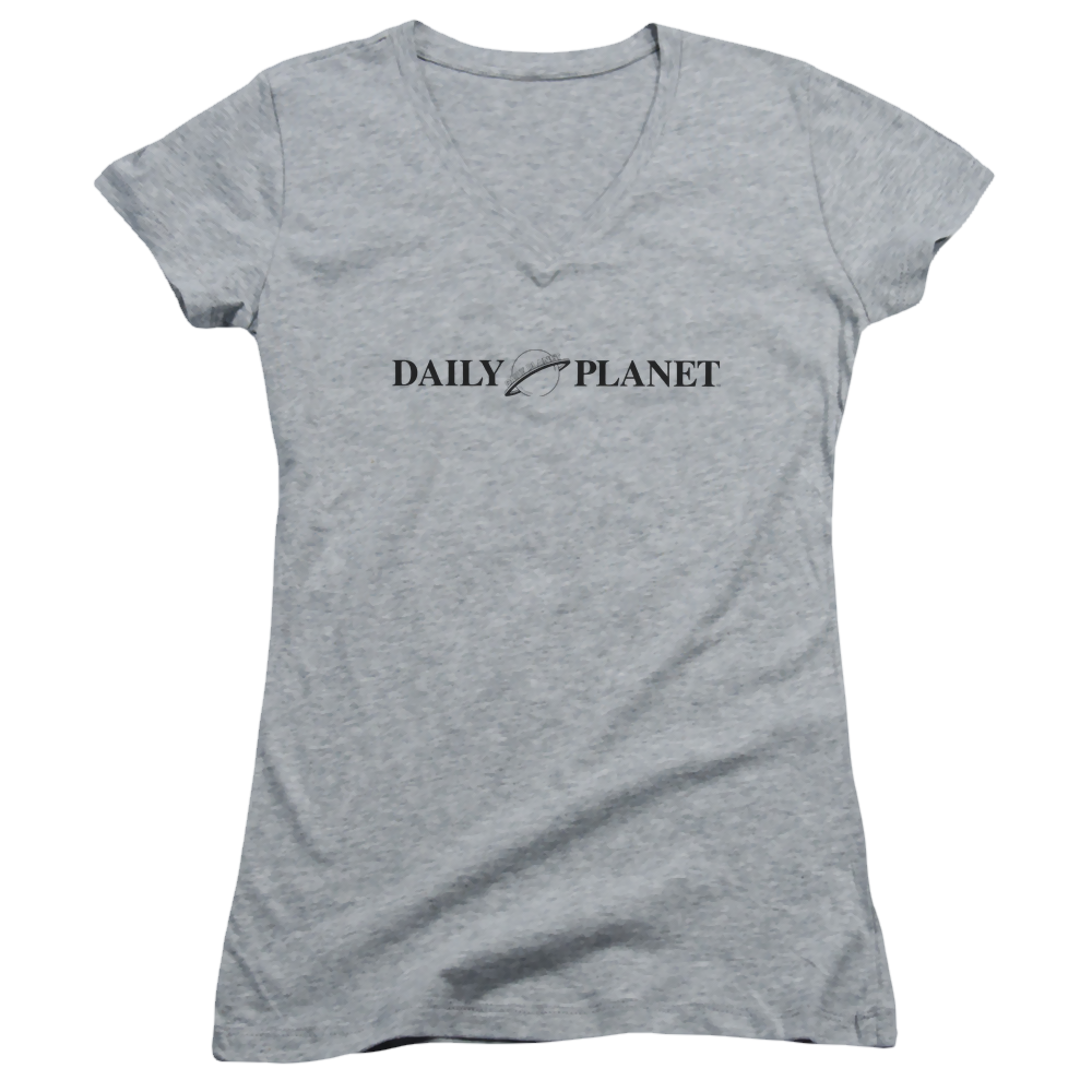 Superman Daily Planet Logo - Juniors V-Neck T-Shirt Juniors V-Neck T-Shirt Superman   
