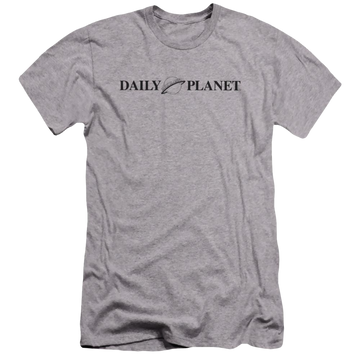 Athletic heather men's premium slim fit t-shirt with Superman Daily Planet Logo graphic