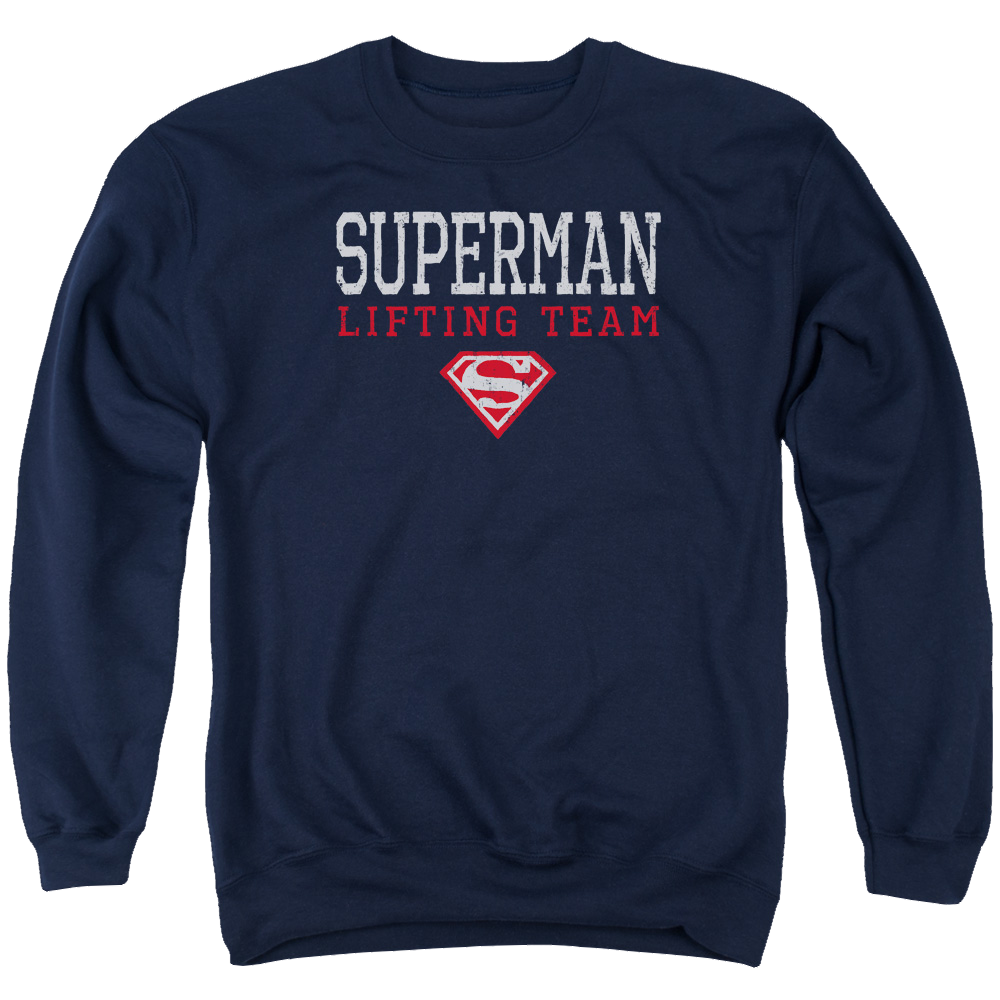 Superman Lifting Team - Men's Crewneck Sweatshirt Men's Crewneck Sweatshirt Superman   