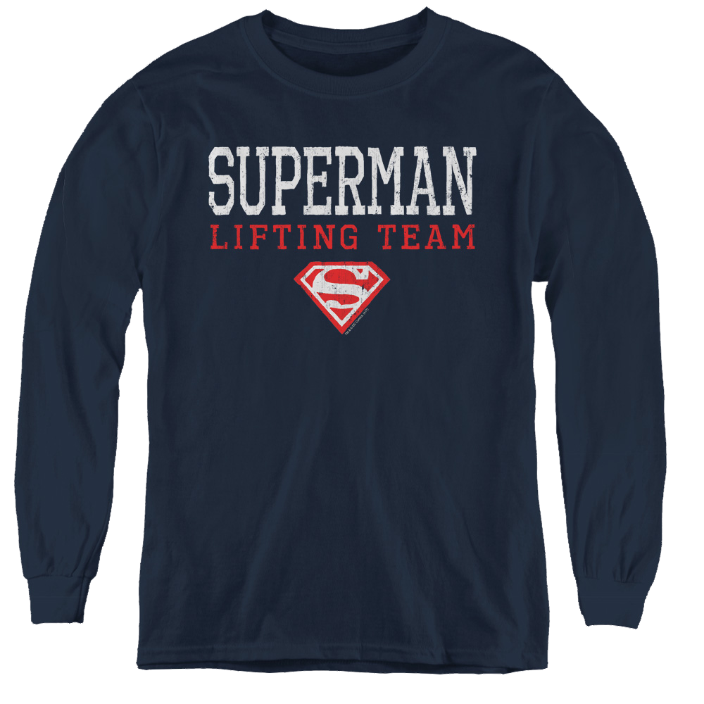 Superman Lifting Team - Youth Long Sleeve T-Shirt Youth Long Sleeve T-Shirt Superman   