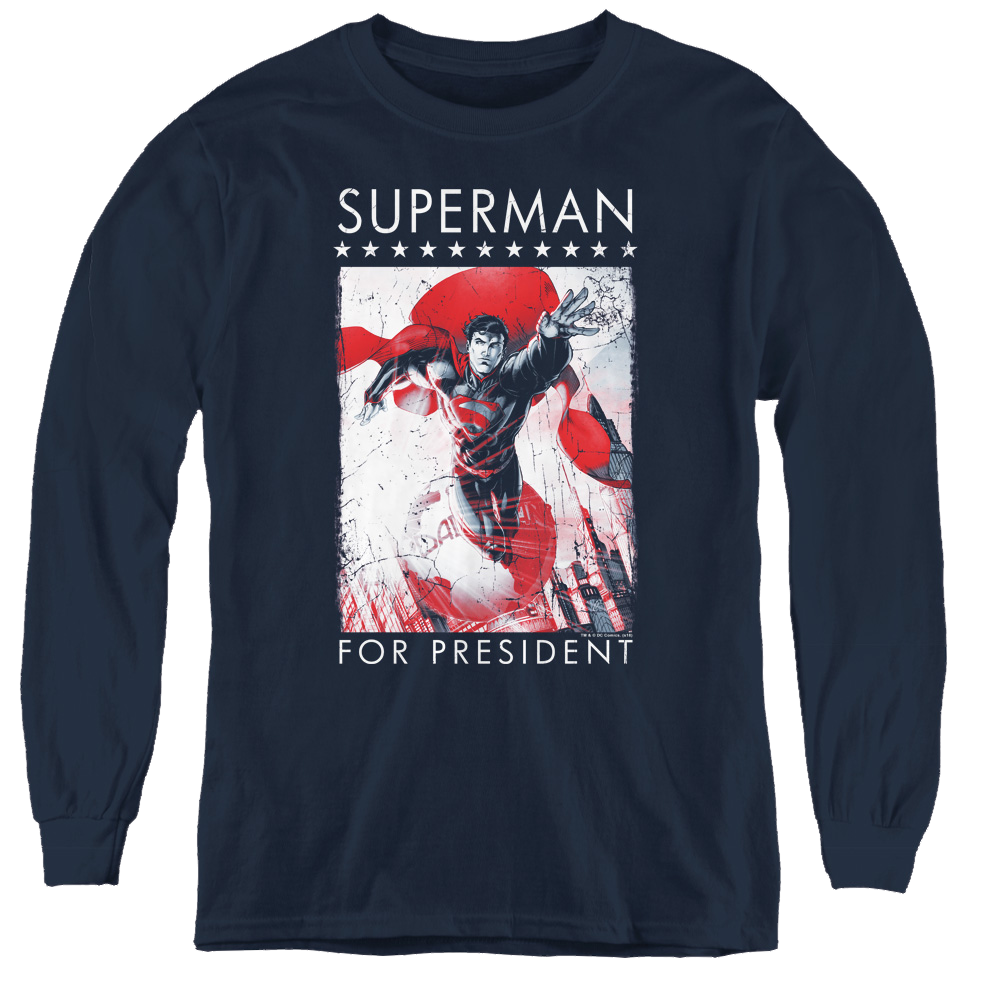 Superman Superman For President - Youth Long Sleeve T-Shirt Youth Long Sleeve T-Shirt Superman   