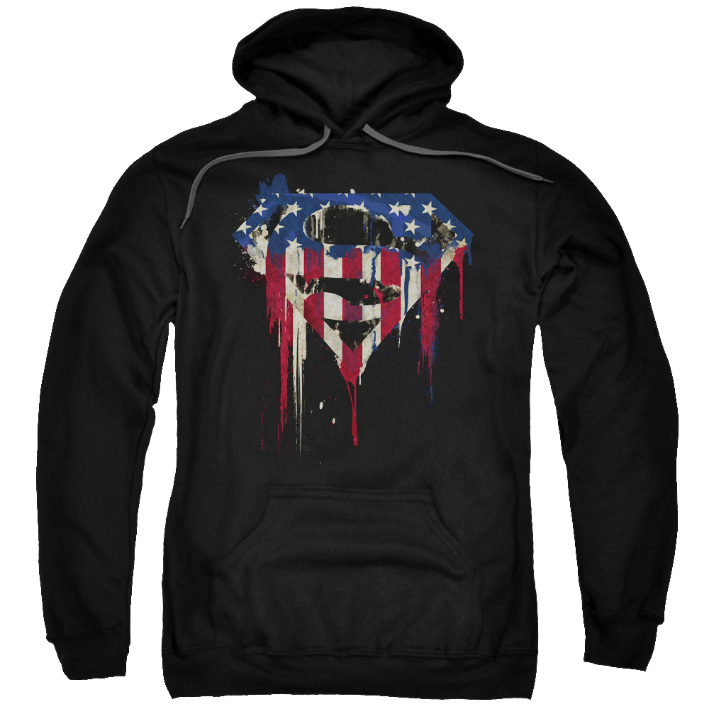 Superman Bleeding Shield - Pullover Hoodie Pullover Hoodie Superman   