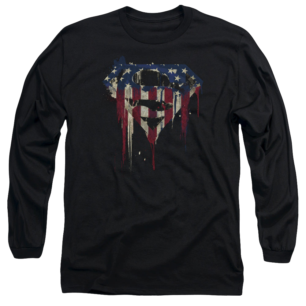 Superman Bleeding Shield - Men's Long Sleeve T-Shirt Men's Long Sleeve T-Shirt Superman   
