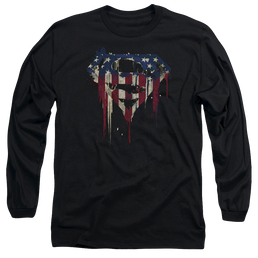 Superman Bleeding Shield - Men's Long Sleeve T-Shirt Men's Long Sleeve T-Shirt Superman   