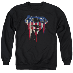 Superman Bleeding Shield - Men's Crewneck Sweatshirt Men's Crewneck Sweatshirt Superman   