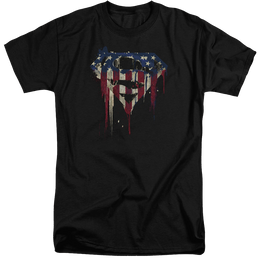 Superman Bleeding Shield - Men's Tall Fit T-Shirt Men's Tall Fit T-Shirt Superman   