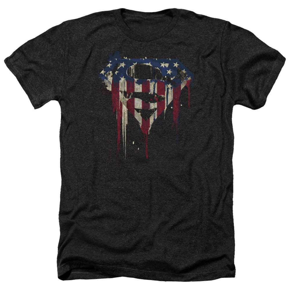 Superman Bleeding Shield - Men's Heather T-Shirt Men's Heather T-Shirt Superman   
