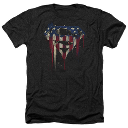 Superman Bleeding Shield - Men's Heather T-Shirt Men's Heather T-Shirt Superman   