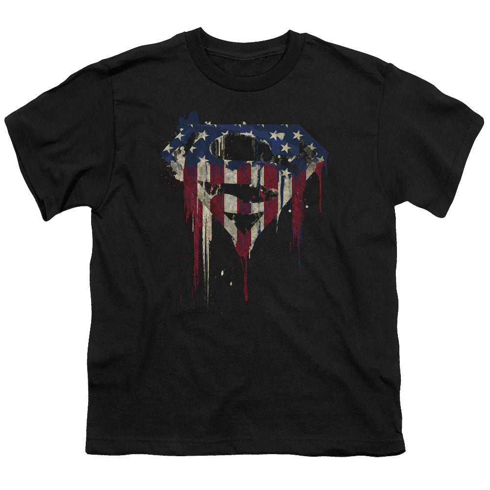 Superman Bleeding Shield - Youth T-Shirt Youth T-Shirt (Ages 8-12) Superman   