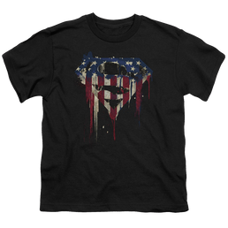 Superman Bleeding Shield - Youth T-Shirt Youth T-Shirt (Ages 8-12) Superman   