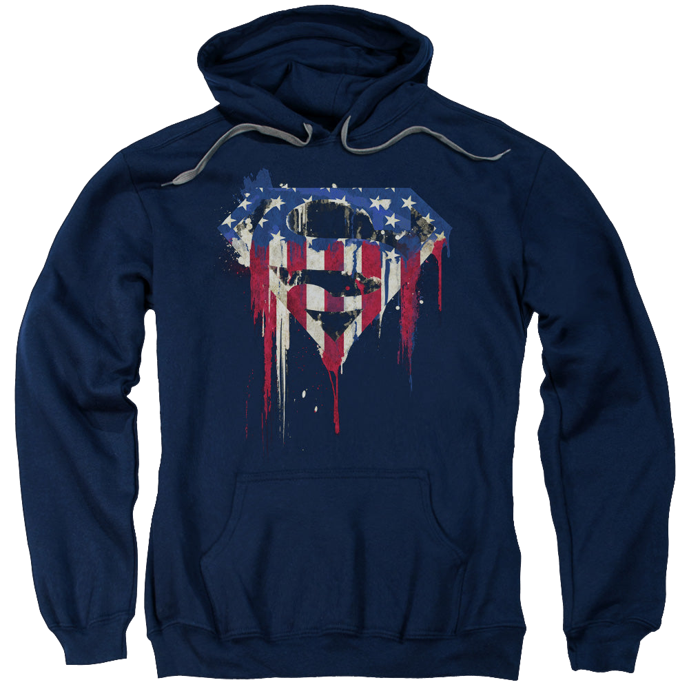 Superman Bleeding Shield - Pullover Hoodie Pullover Hoodie Superman   