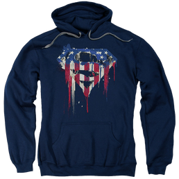 Superman Bleeding Shield - Pullover Hoodie Pullover Hoodie Superman   