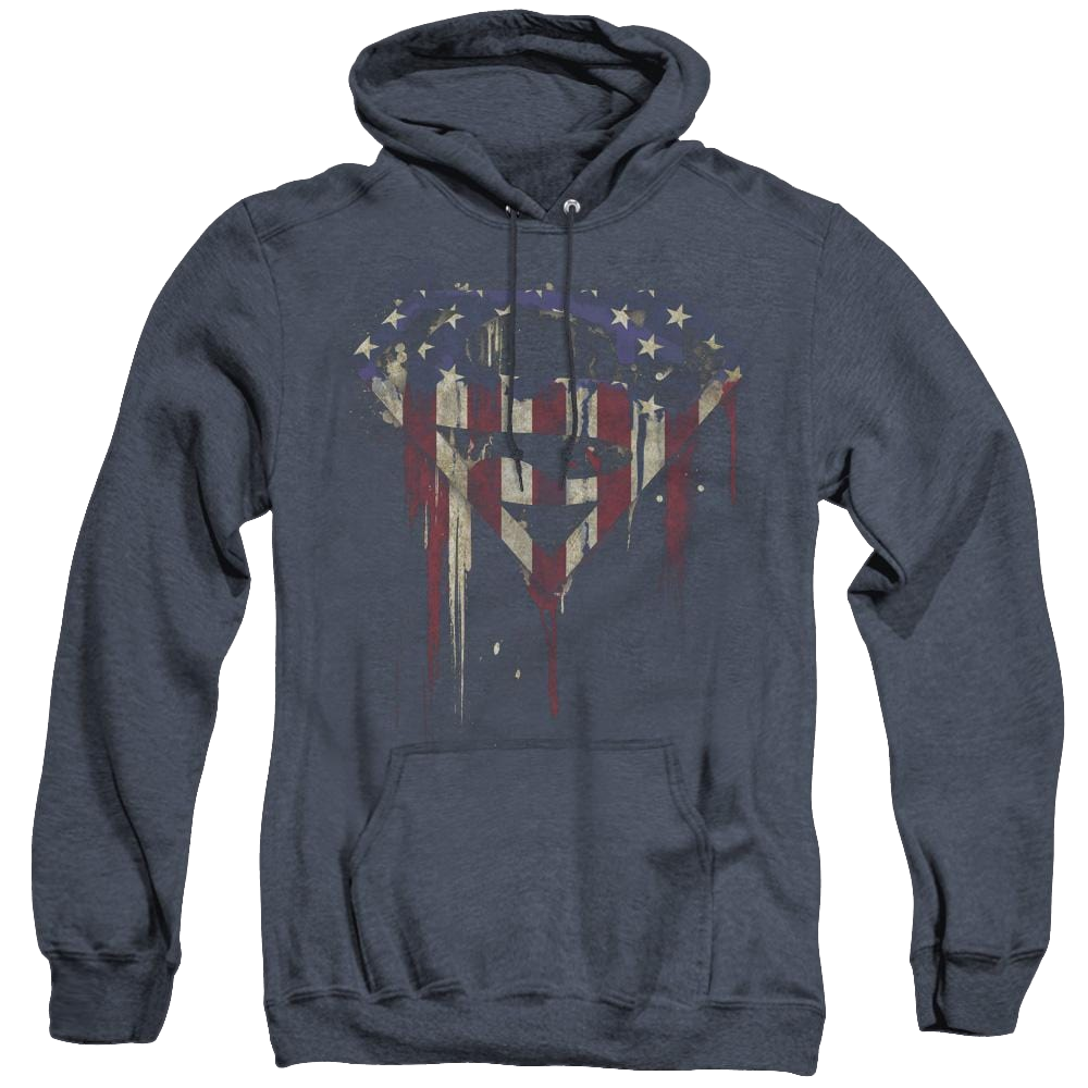 Superman Bleeding Shield - Heather Pullover Hoodie Heather Pullover Hoodie Superman   