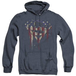Superman Bleeding Shield - Heather Pullover Hoodie Heather Pullover Hoodie Superman   