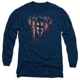 Superman Bleeding Shield - Men's Long Sleeve T-Shirt Men's Long Sleeve T-Shirt Superman   