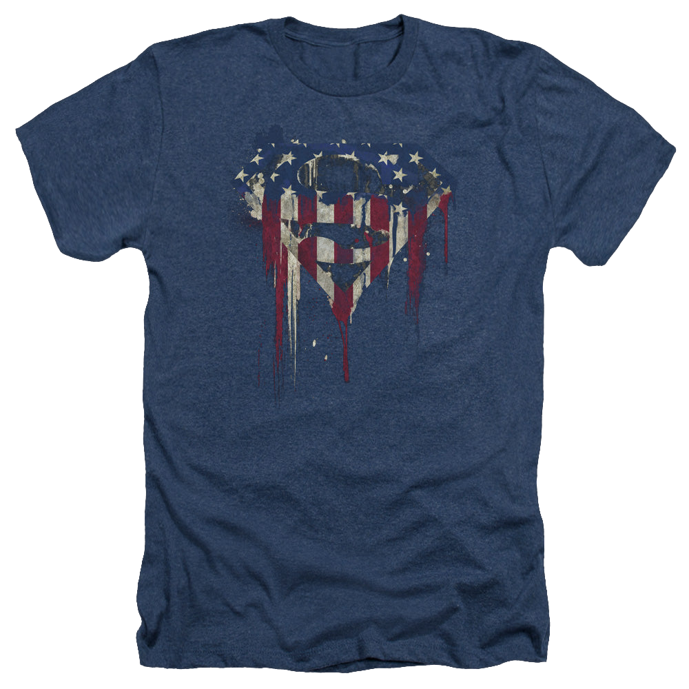 Superman Bleeding Shield - Men's Heather T-Shirt Men's Heather T-Shirt Superman   