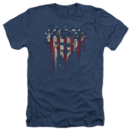 Superman Bleeding Shield - Men's Heather T-Shirt Men's Heather T-Shirt Superman   