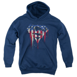 Superman Bleeding Shield - Youth Hoodie Youth Hoodie (Ages 8-12) Superman   