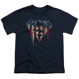 Superman Bleeding Shield - Youth T-Shirt Youth T-Shirt (Ages 8-12) Superman   