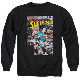 Superman Action One - Men's Crewneck Sweatshirt Men's Crewneck Sweatshirt Superman   