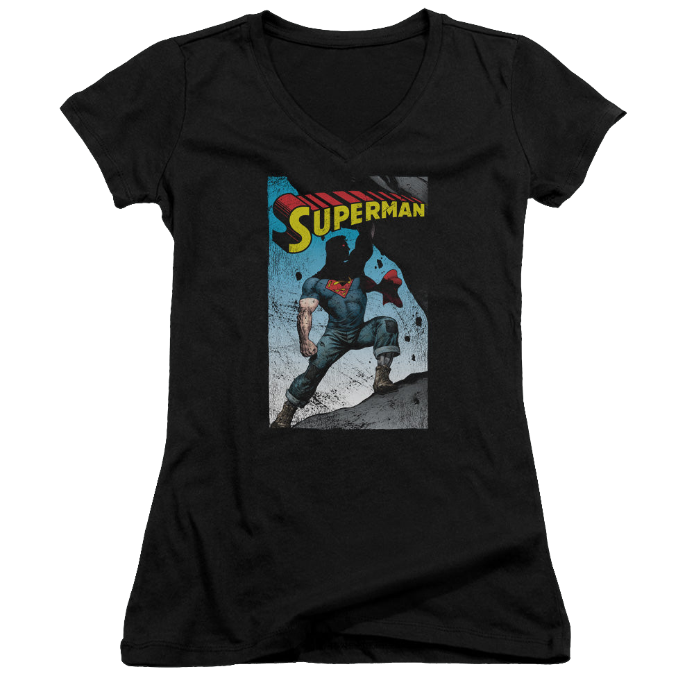 Superman Alternate - Juniors V-Neck T-Shirt Juniors V-Neck T-Shirt Superman   