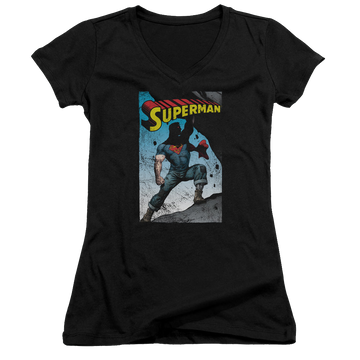 Superman Alternate - Juniors V-Neck T-Shirt Juniors V-Neck T-Shirt Superman   