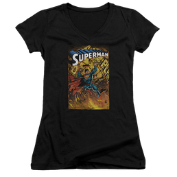 Superman One - Juniors V-Neck T-Shirt Juniors V-Neck T-Shirt Superman   